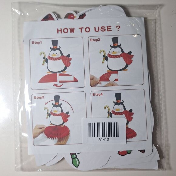 Christmas Happy Holidays Buffalo Plaid Decorations Hanging Party Streamer Banner - Picture 5 of 6